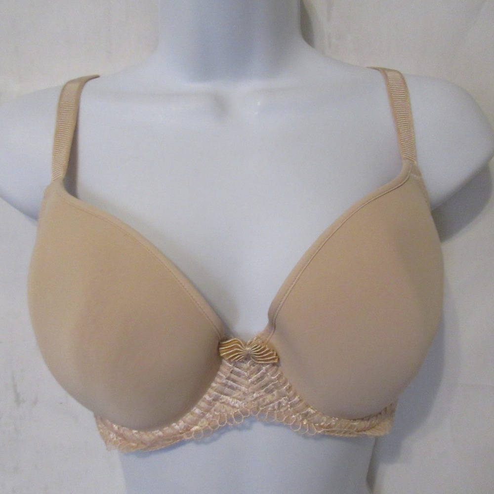 Wacoal Bra 34D Tan Beige La Femme T Shirt Contour Underwire 853117